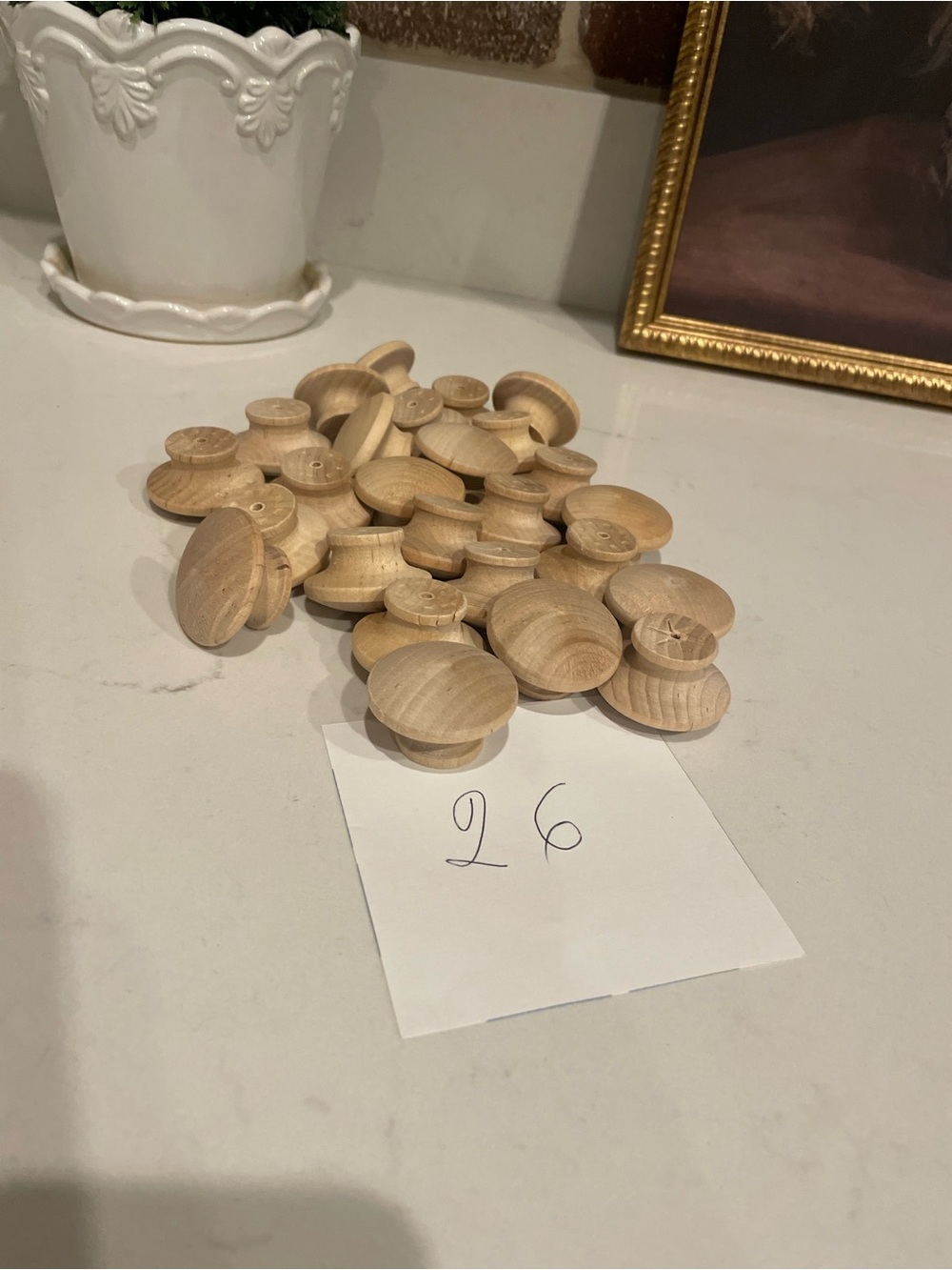 Set of 26 Natural Wood Cabinet Knobs